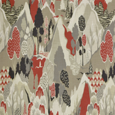 Window Curtain Fabric-Sold by The Yard-Width 52" Inches Wide -180 GSM-100% Cotton-Washburn Vintage Red